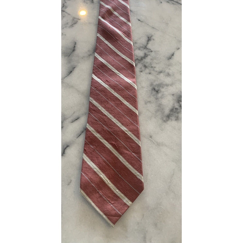 Sims Ltd Vintage Dark Pink / Light Red Woven Striped Tie